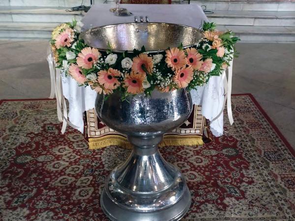 Baptism Table Flowers